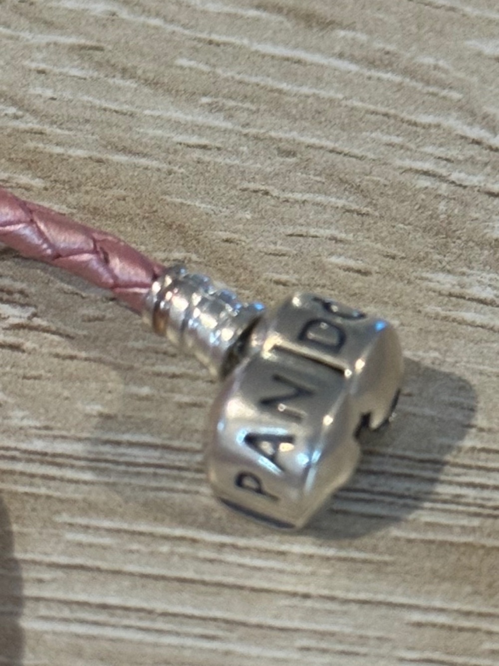 Authentic PANDORA DOUBLE LEATHER BRACELET 16" Light PINK Pre-owned - Picture 3 of 8